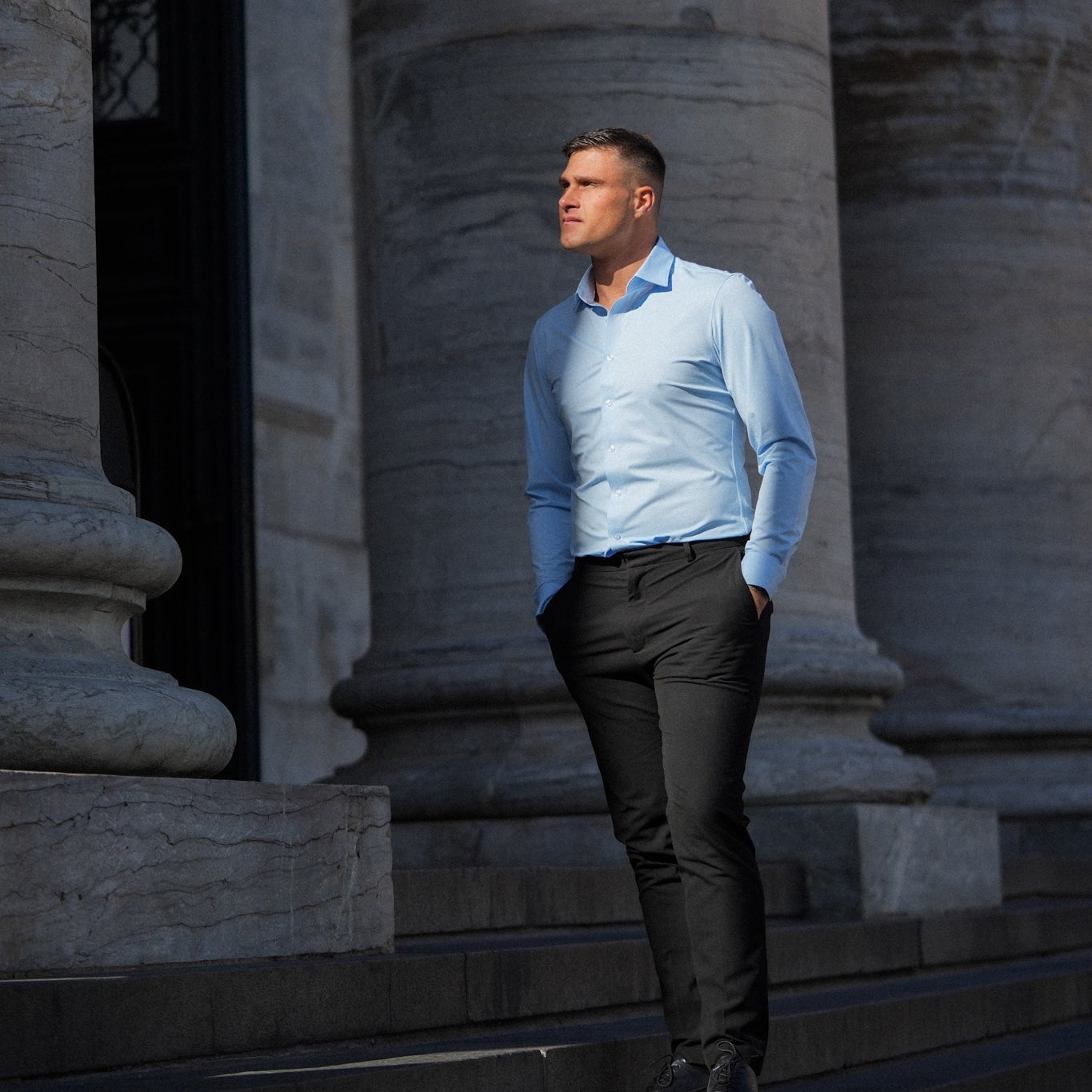 The Director - Blue Supima Shirt - Magnates Limited